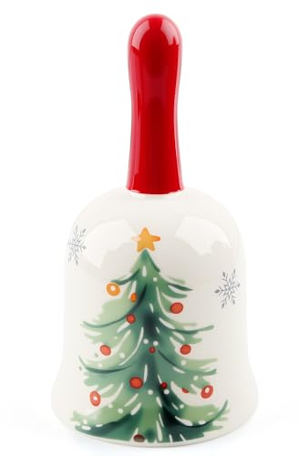 badaren Cloche de Noel, 2025 Cloche de Noël en Porcelaine, Clochette de Noël pour Décoration de Table de Banquet (C)