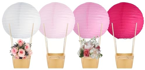 Uhngw Centros de mesa de globo aerostático, linternas de globo aerostático de papel, Baby Shower Paper Lanterns centros de mesa, Elegantes celebraciones de manualidades de para bodas, reuniones