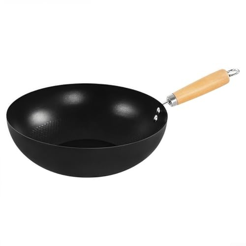 Sartén antiadherente, olla estilo wok de fondo plano para placas de inducción de 18 a 28 cm, utensilios de cocina recubiertos de cerámica saludable (28 cm)