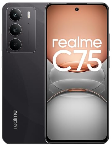 realme C75 Smartphone 8+256 GB, IP69, Batería de 5828 mAh, Cristal ArmorShell™2, cámara supernítida de 50 MP, Carga rápida 45 W, Negro(sin Adaptador)