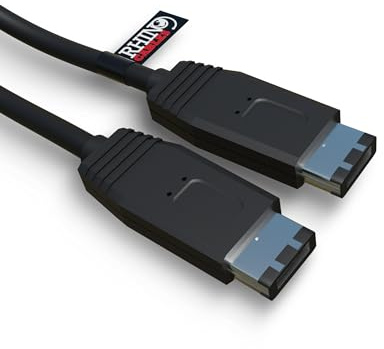 rhinocables 6-Pin to 6-Pin FireWire 400 Cable – IEEE 1394A Plug-and-Play Lead for Connecting DV Cameras, Legacy Storage, Printers & Capture Gear | Durable Shielded Build for Reliable Transfers (5m)