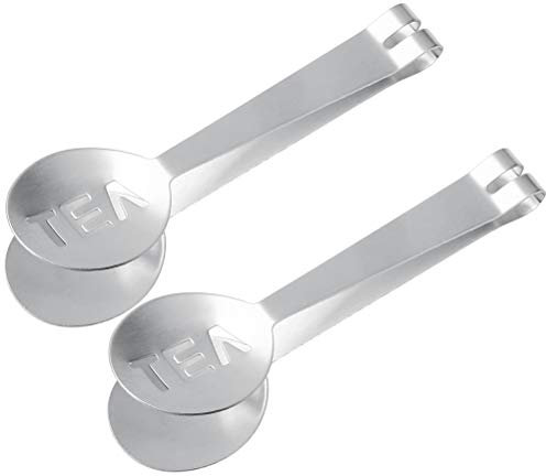 pengxiaomei 2 Pack Tea Bag Squeezer Tongs Tea Bag Strainer Tea Bag Spoon Mini Sugar Clip Kitchen Bar Ice Cubes Tools Stainless