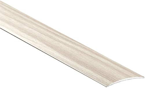 60mm Wide Self-Adhesive Aluminium Wood Effect Transition Strip Carpet Cover Door Floor Threshold TMW Profiles (Country Oak)