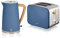 Swan Nordic Blue Kitchen Set with 1.7 Litre Kettle and 2 Slice Toaster, Wood Effect and Soft Tough Matte Finish, Stainless Steel, STP2090BLUN