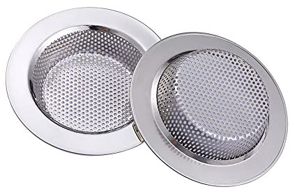 Yizhet 2PCS Kitchen Sink Strainer, 7.5cm/2.95 inch Width, 1.3cm/0.51 inch Depth, Stainless Steel Shower Hair Catcher, Bath Drain Cover