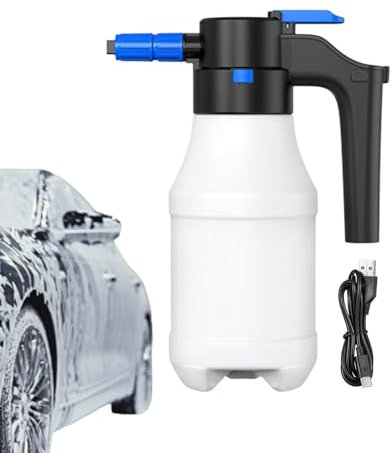 Elektrischer Schaumsprüher für Autowäsche, 1,5 l Autoschaumsprüher Handpumpe Autowaschschaumflasche schnurlose Pumpe, Sprühschaumreiniger für Autowäsche, Gartenarbeit, Haustierpflege