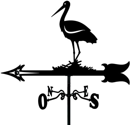 Generic Vana Meteorologica Del Tetto Del Ferro Battuto, Vana Meteorologica Della Decorazione Del Tetto, Kit Di Direzione Del Vento, Staffa Esterna Del Metallo Del Prato Del Giardino