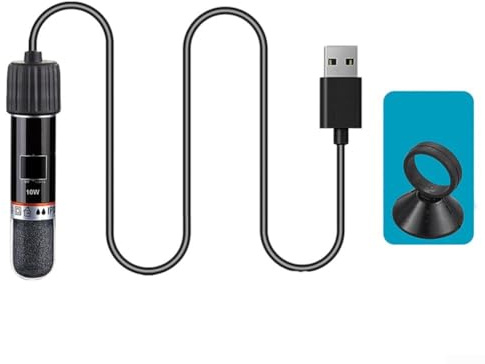 Feegow Mini Aquarium Heating Rod,Energy Efficient Small Aquarium Heater, 26 Degree Automatic Constant Temperature, USB Powered