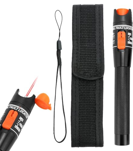 QWORK® 10KM Visual Fault Locator Fiber Tester with 1.25mm FC Male to LC Female Adapter, Breakpoint and Connection Detector, Fiber Optic Cable Tester
