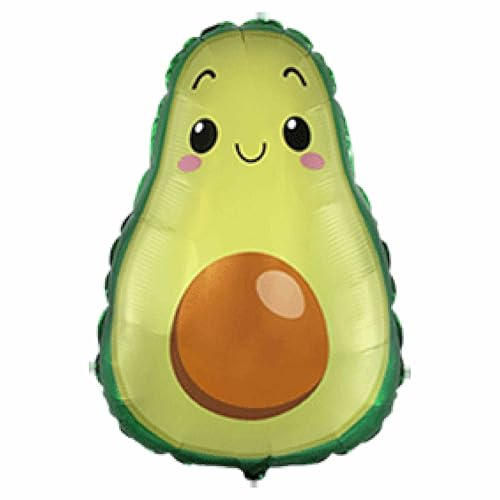 Lindo globo de aluminio de aguacate de Flexmetal, 29 x 22 pulgadas, decoración de fiesta de frutas, adecuado para aire o helio