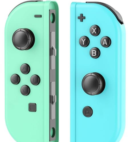 Wireless Controller kompatibel mit Switch/OLED/Lite,Ersatz L/R Pair Switch Controller Unterstützung Wake-up und 6-Achsen-Gyro(Green&Blue)