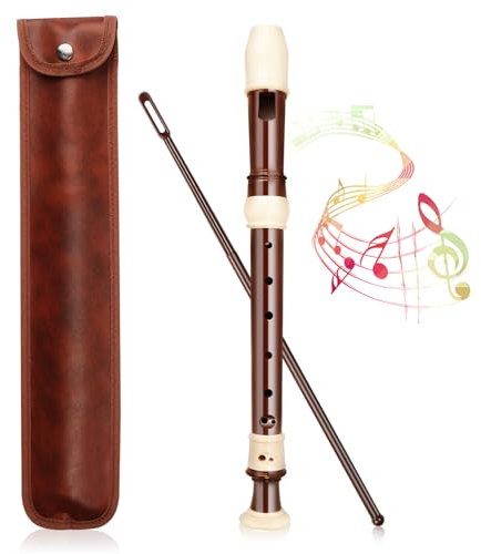 Blockflöte Holz Flöte 8 Löcher Deutsche Griffweise Sopran blockflöten Erwachsene kinder lernen Blockflöte für Anfänger mit Leder Schützen Aufbewahrungstasche Aus Hochwertigem Holz Gefertigt