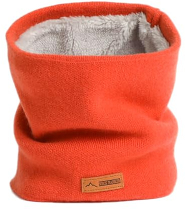 KeliSphere Winter Thermal Fleece Neck Warmer for Men & Women Thick Knit Cold Weather Scarf, Orange