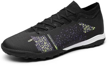 DREAM PAIRS Herren Fußballschuhe Hallenschuhe Fußballspiel Training Sportschuhe Kunstrasen Fussballschuhe Herren,Size 43,Schwarz,SDSO25018M-D