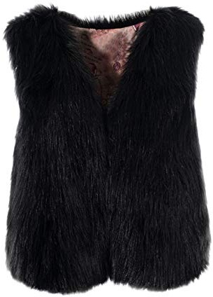 peiaclkde Manteaux en fausse fourrure pour femmes UK - Veste thermique d'hiver - Veste duveteuse et floue - Bodywarmer uni - Gilet léger à col en V - Gilets élégants en fausse fourrure - Gilets pour