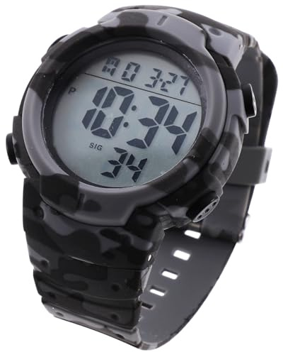 ORFOFE Montre Numérique et Plastique, Fonction Lumineuse Étanche Wr50M Écran Large LED, Design Chic en Acier Inoxydable et Chronométrage Précis de Sport pour Usage Quotidien