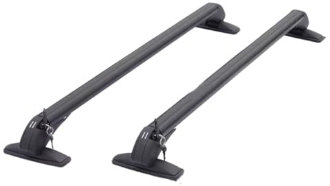 Avfpra Baca Coche Techo Barra Riel para Portaequipajes Techo Coche Universal Aluminio Color Negro con Cerradura 1 Par Barra De Techo Portaequipajes(C 105cm)