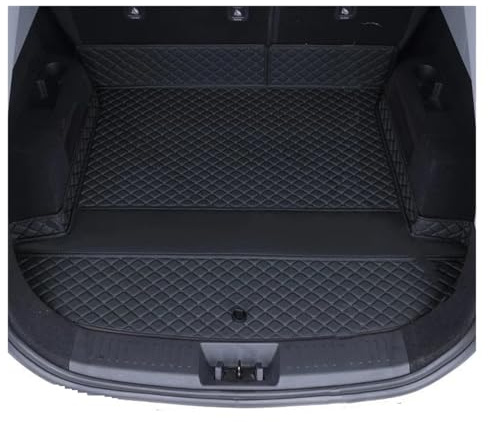 Alfombrilla maletero Para Chery Para EBRO S800 Para Luxury Para Tiggo Para PRO Para PHEV Alfombrilla Maletero Cuero Duradero Revestimiento Carga Alfombras Cubremaletero(Black mat,7 seats)