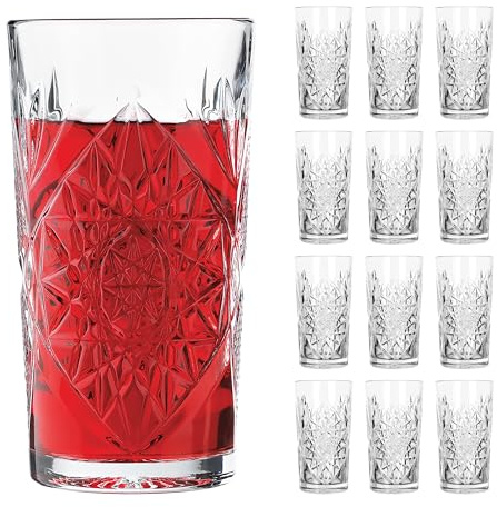 Libbey Juego Vasos de Vidrio, 470 ML, 12 Unidad (Paquete de 1)