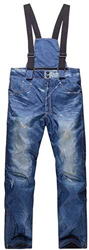 SHUIBIAN Casual Bretelles de Ski en Jean imperméable et Respirant pour Homme
