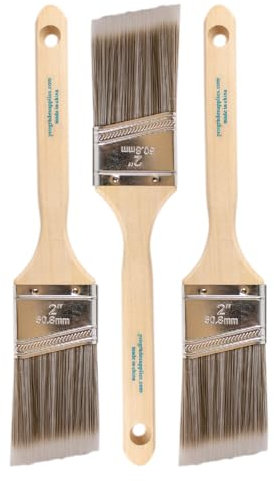 Pro Grade Lot de 3 pinceaux d'angle de 5,1 cm pour Toutes Les peintures et Taches au Latex et à l'huile – Amélioration de la Maison – Utilisation intérieure et extérieure