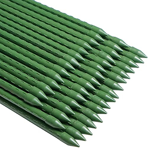 WAENLIR Garden Stakes 72 inch 6ft Sturdy Tomato Stakes, Plant Stakes for Outdoor Plants, Metal Plant Support Sticks for Gardening, Pack of 25
