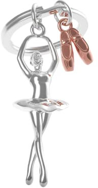 Metalorphose MTM220-02 Schlüsselanhänger Tänzerin mit Hausschuhen, Silber, Roségold, one size