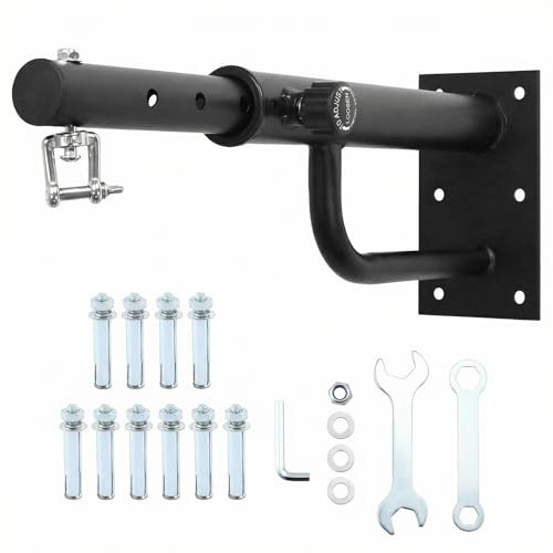 QWORK® Support pour Sac de Frappe en Acier Massif, Bras Mural Réglable 43–63 cm, Charge Jusqu’à 150 kg, pour Garage, Salle de Sport et sous-Sol