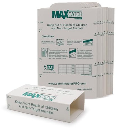 Catchmaster 72MAX Piège Souris - 10 Plaques Collantes Grande Taille - Solution Efficace pour Attraper Rongeurs