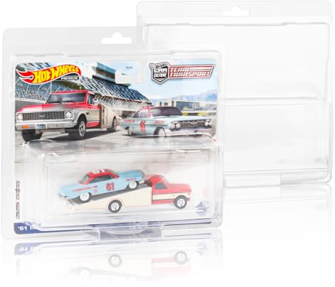 12 Pack Protector Cases Compatible with Hot Wheels Team Transport – 0.7mm Thick PET Clear Clamshell Display & Storage Blister Protective Covers (12)