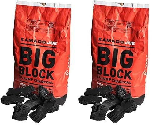 Kamado Joe 9.1kg XL Naturale Riutilizzabile Lump Carbone per Barbecue, Fumatori, Grigliare. Lunga durata fino a 18 ore. (Confezione da 2)