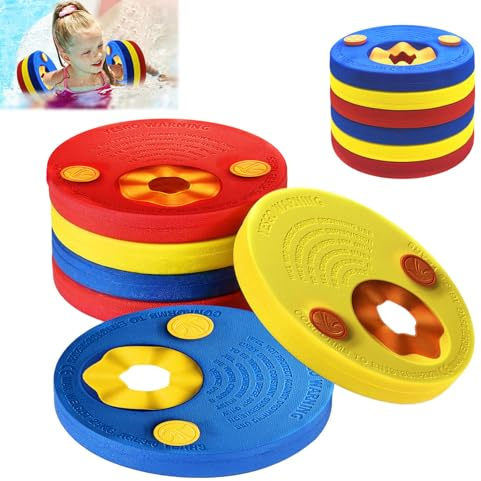 6 Stück Schwimmscheiben für Kinder, Swimming Discs, Schwimmscheiben Kinder 3-7 Jahre, Kein Aufblasen Erforderlich für Jungen Mädchen Schwimmen Lernen