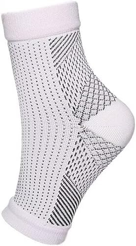 titeberg Kompressionssocken für die Nacht – Stützstrümpfe gegen Krampfadern & geschwollene Füße – Sanfte Kompression für Senioren & empfindliche Haut (L/XL 40-46,Weiß 1Paar)