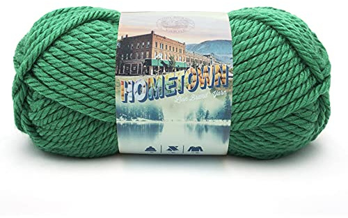 Lion Brand Yarn Hometown Yarn, Super-Bulky Yarn for Knitting, Crocheting, and Crafting, 1 Pack, Green Bay