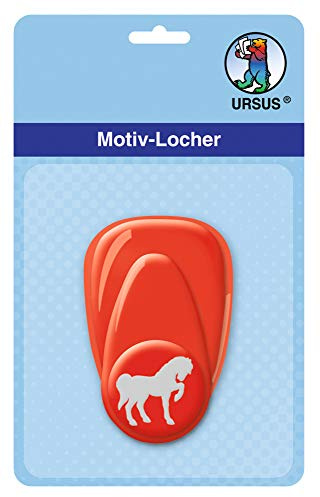 Ursus 19470021 Motif Punch with Lever, Small, Horse, Approx. 16 mm, red