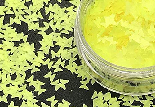 Nail Art Neon Matte Butterflies Glitter Sequins 3mm 2g (500 Lemon Yellow)