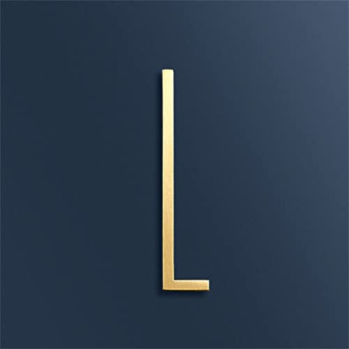 7cm Solid Brass 3D House Plaque Numbers 0-9 Letters A-Z Dash Sign Adhesive Glued Hotel Office Door Number Indoor Mailbox Address Digital Alphabet for Home Outdoor Plates Doorplate Room (L)