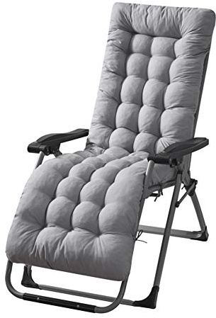 Cuscino per Lettino Prendisole con Copertura Antiscivolo e Cinghie di Fissaggio. Ampia Applicazione Cuscino Chaise Longue per Sedie a Sdraio da Giardino (Grey)