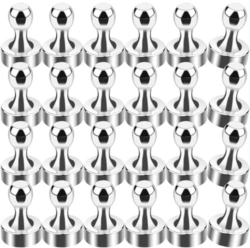 MIN CI 24Pack Mini Fridge Magnets Strong, 10x16mm Small Magnet for Crafts, Magnetic Pins, Magnets for Whiteboard Noticeboard Kitchen Refrigerator