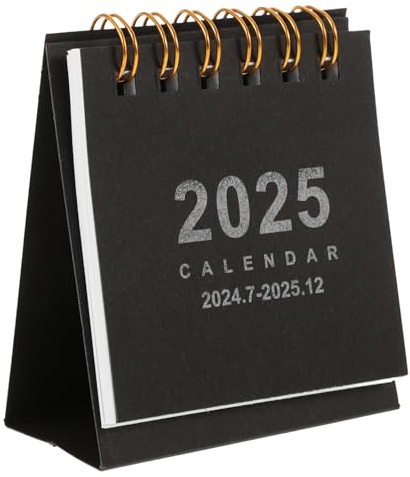 SHINEOFI 2025 Calendar Mini Pocket Calendar Desktop Stand up Desk Flip Small Desk Pad for Home Office Decor