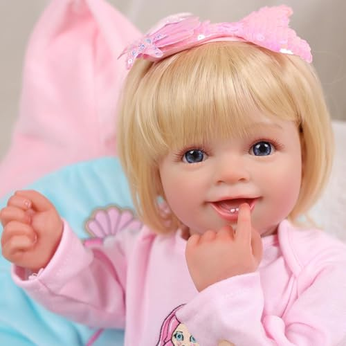 BABESIDE Reborn-Baby Mädchen – 20 Zoll Große, Süße, Blonde, Realistische Neugeborenen-Babypuppe, Lebensechte, Bewegliche Reborn-Puppe Mit ZubehöR und Box für Kinder Ab 3 Jahren