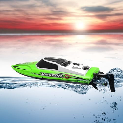 RC Speedboot Vector30 Modellboot, 30 km/h schnell, 30 cm lang, ferngesteuertes Rennboot m. 2.4GHz Fernsteuerung u. Akku, robustes Modellbau High-Speed Spielzeug f. Anfänger, Profis, Kinder, Erwachsene