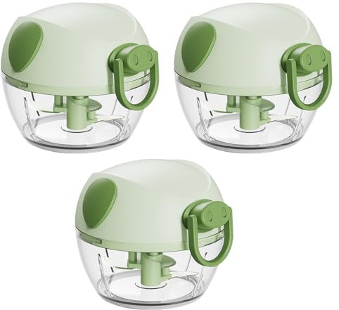 Affettatrice manuale per verdure e cipolle, 170 ml, per frutta e cipolla, con cavo a corda, tritatutto universale per verdure, frutta, aglio, alimenti per bambini, 3 pezzi A