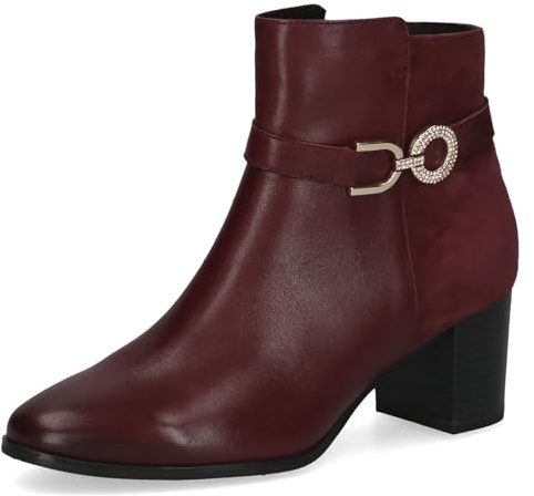 CAPRICE Bottines femme en cuir à talon bloc