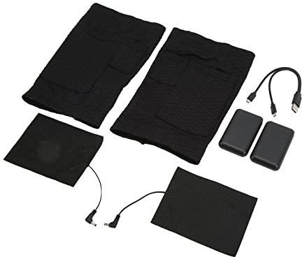 Tbest 1 Paar Elektrisch Beheizte Knieschützer, Wärmeerhaltung, Schutz vor Kälte, Geeignet für ältere Menschen, Erwachsene, Radfahrer, Bergsteiger (S)