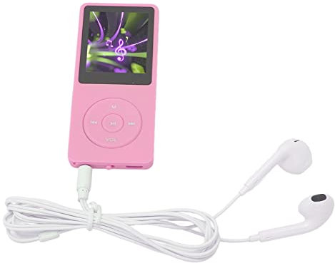 Lecteur Mp3/Mp4, écran de 1,8 Pouce Mémoire de 8 Go Extensible de 64 Go 30 Heures D'autonomie Léger Portable Multifonction Lecteur Mp3 avec Radio FM pour Hommes et Femmes (Rose)