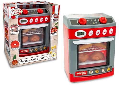 Teorema Giocattoli, Forno Giocattolo per Bambini, con Luci e Suoni, Sportello Apribile, con Accessori, Batterie Incluse, Gioco di Imitazione Cucina con Accessori e Cibo Inclusi