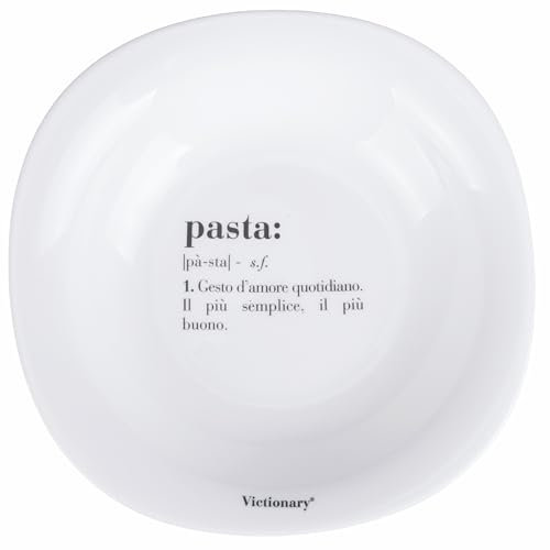 Villa d'Este Home Tivoli 1996 Victionary Pasta - Juego de 6 platos hondos cuadrados de 23 x 23 cm de vidrio opalino