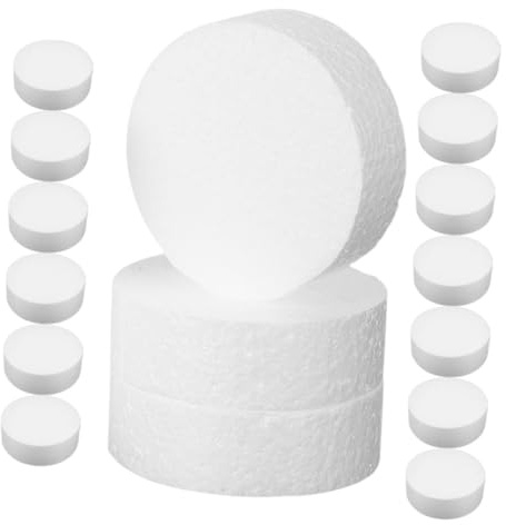 Homoyoyo 16 Piezas Discos de Espuma Blanca Redonda para Manualidades Diy Bloques de Espuma para Esculturas Modelado y Arreglos