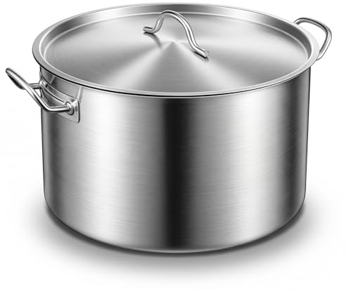 Sawysine 15-quart Stainless Steel Brazier Pan with Cover, Commercial Braising Pan with Lid, 3 Layer Composite Flat Bottom for Food Meat Vegetables Browning Requiring Cooking